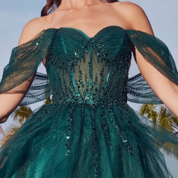 Cinderella Divine CD0211: Enchanting Off-the-Shoulder Mini Dress for Sophisticated Glamour